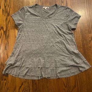 Sundry Tiered Tee Heather Gray Size 1 US Small‎ Anthropologie Soft T-shirt Basic